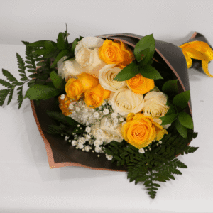 Sunlight Embrace – Yellow & White Rose Mother's Day Bouquet