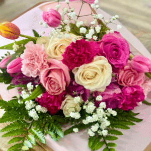 Tulip Kiss – Elegant Mixed Bloom Bouquet for Mom Oshawa