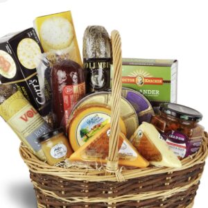 Meat, snacks, cheese and chocolates